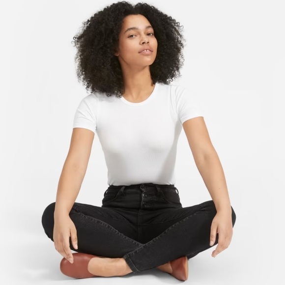 NEW EVERLANE The High-Rise Skinny Button-Fly Jean in Washed Black Size 35 Ankle - Picture 3 of 11